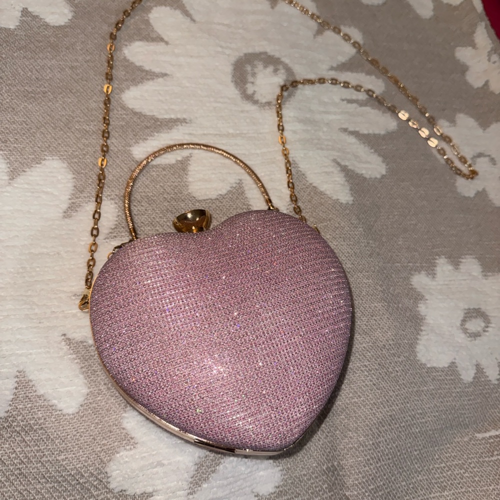 Pink Heart-Shaped Women's Bag